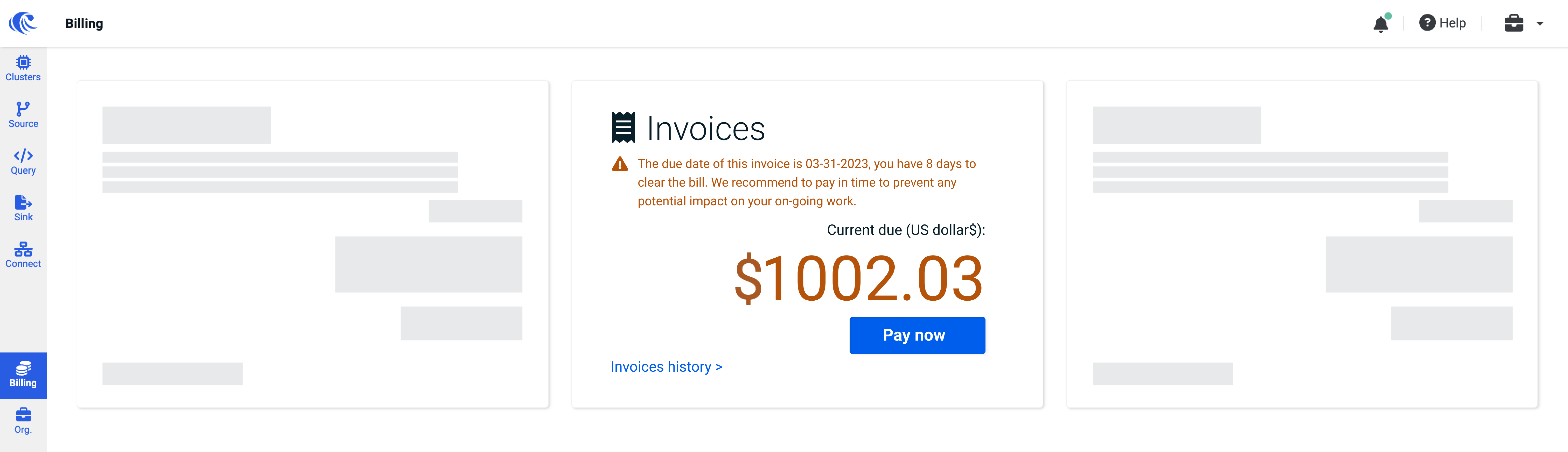 Invoices history