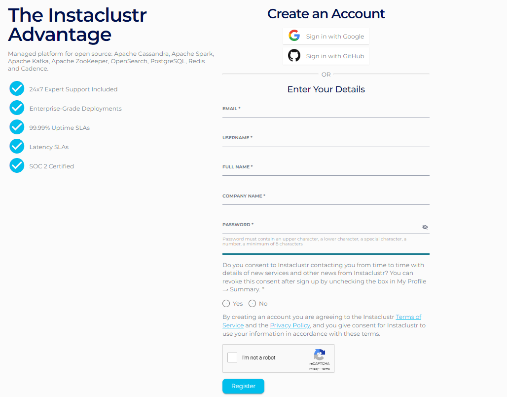 Instaclustr Cloud account